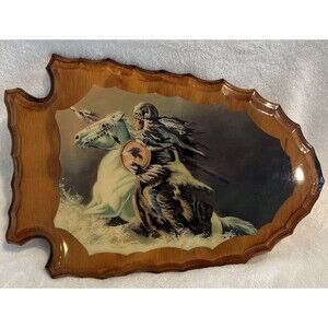 Frank C. McCarthy,"Medicine Man"Lacq Arrowhead Wood, Shaman Warrior on Horse Art